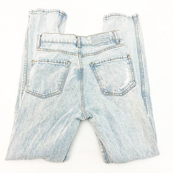 Revice Light Wash Button Fly Ripped Denim Jeans Straight Leg Size 24 - Picture 5 of 8